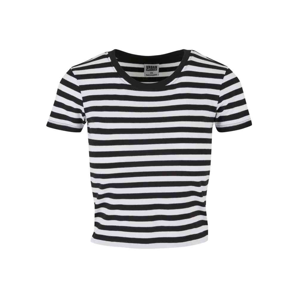 Urban Classics - Short Striped Crop top - Wit/Zwart